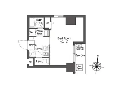 エスタート両国(1K/6階)の間取り写真