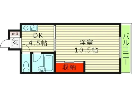 東洋プラザ高倉(1DK/5階)の間取り写真