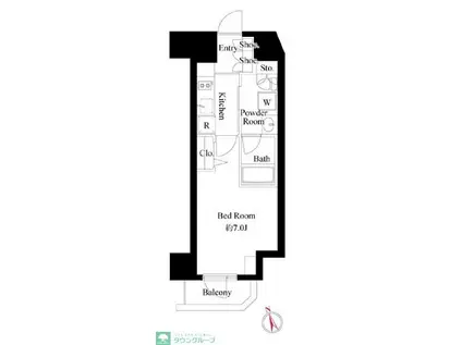 GRAN PASEO 田原町(1K/2階)の間取り写真