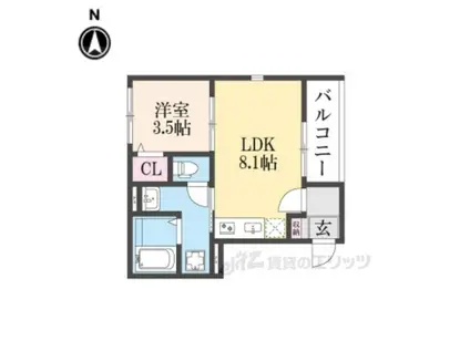 BLOOMSTERRACENAGITU(1LDK/3階)の間取り写真