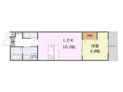メゾン コンフォール(1LDK/1階)の間取り写真