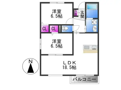 エトワールヴィル-R小阪本町レジデンス(2LDK/3階)の間取り写真