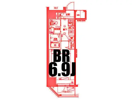 グランリーヴェル横濱NOEL(1K/7階)の間取り写真