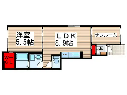 ヴィラ・アルモニア(1LDK/1階)の間取り写真