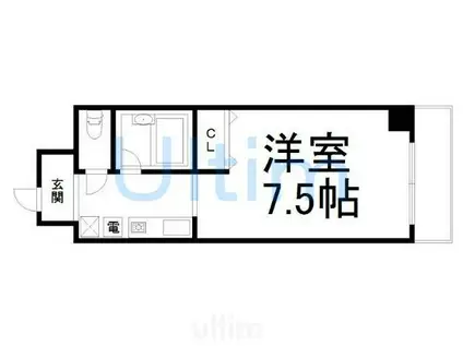 インテルビル(1K/4階)の間取り写真