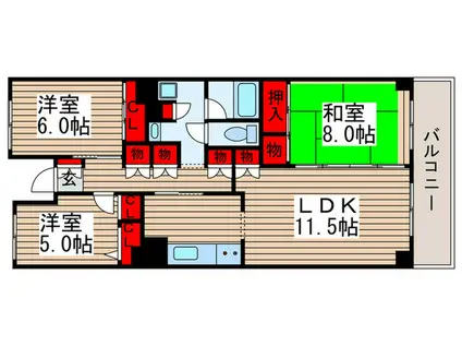 テレパレス船橋三咲A棟(3LDK/4階)の間取り写真