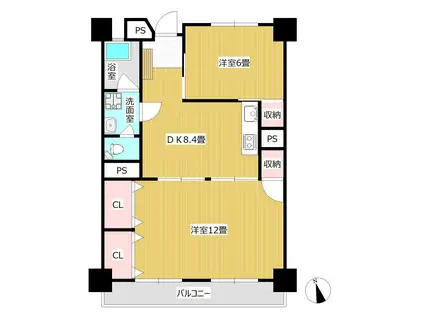 第二森光ビル(2DK/2階)の間取り写真