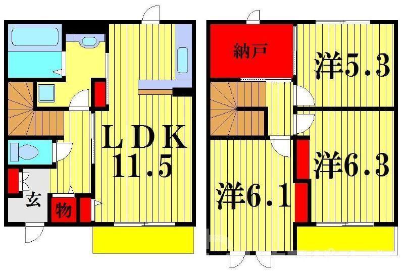 エスペランサII(2LDK/1階)の間取り写真