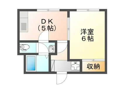 エントピア吉岡(1DK/1階)の間取り写真