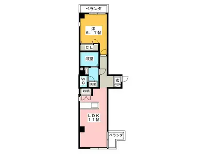 GOOD LIVING COCO(1LDK/3階)の間取り写真