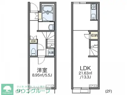 レオネクストレリーフ(1LDK/1階)の間取り写真