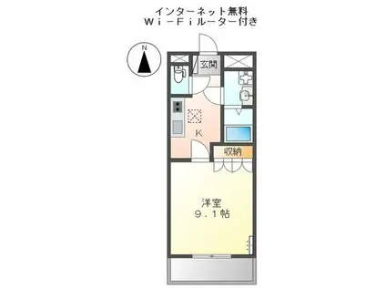 コーラル ガーデン(1K/1階)の間取り写真