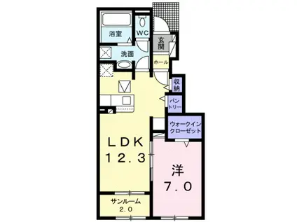 ラッフィナート オーブ(1LDK/1階)の間取り写真