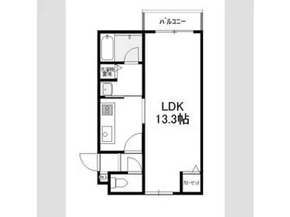 ル・ソレイユ(1K/4階)の間取り写真