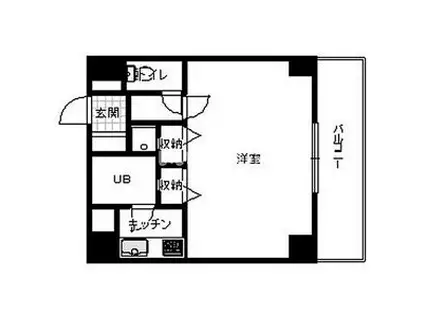 セレスベイサイド博多(1K/6階)の間取り写真