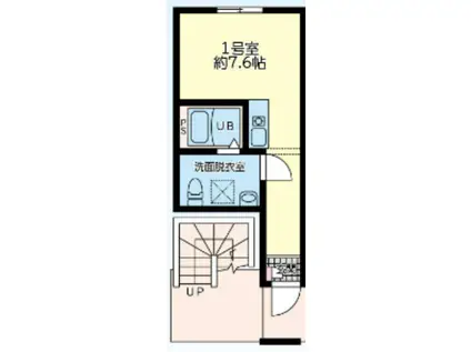 ノーステラス(ワンルーム/3階)の間取り写真