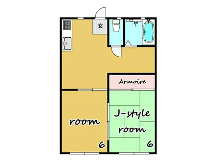 サンヒルズ(2DK/1階)の間取り写真