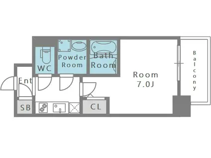 アドバンス上町台シュタット(1K/10階)の間取り写真