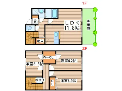 グランデ吹上(3LDK/1階)の間取り写真