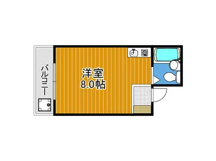 喜志マンション(ワンルーム/2階)の間取り写真
