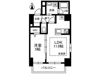 カーサ麻布 ル・グラン(1LDK/5階)の間取り写真