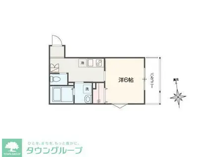 MELLAS小手指II(1K/3階)の間取り写真