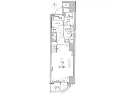 スパシエベレーザ綾瀬(1K/9階)の間取り写真