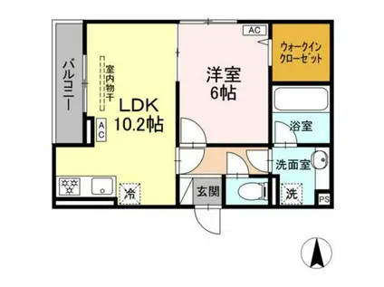 D PAINA 今井南町(1LDK/3階)の間取り写真