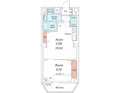 リブリ・ERBA(1LDK/8階)の間取り写真