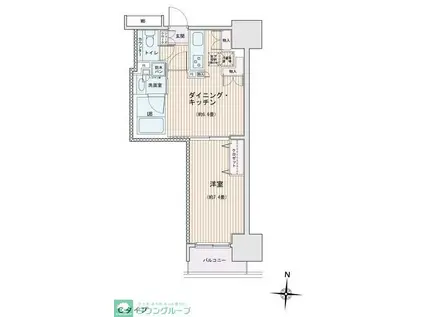 エスティメゾン錦糸町II(1DK/15階)の間取り写真