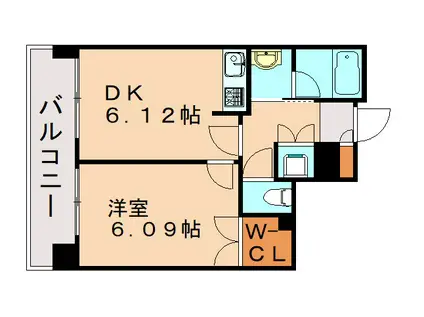 グランシャリオ住吉(1DK/2階)の間取り写真