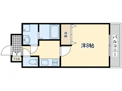 グランハイアット(1K/3階)の間取り写真