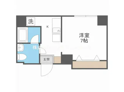 FDSKOHAMAウエスト(1K/6階)の間取り写真