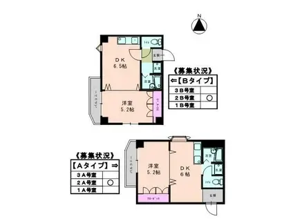 グレイセスヒカリ(2DK/2階)の間取り写真