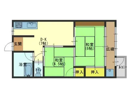 マンション新川(2DK/2階)の間取り写真