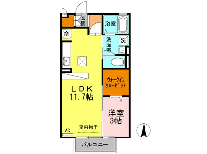 ヴィラセゾンVI(1LDK/1階)の間取り写真