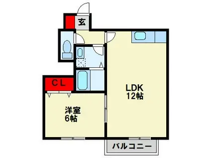 ALSOLE A(1LDK/1階)の間取り写真