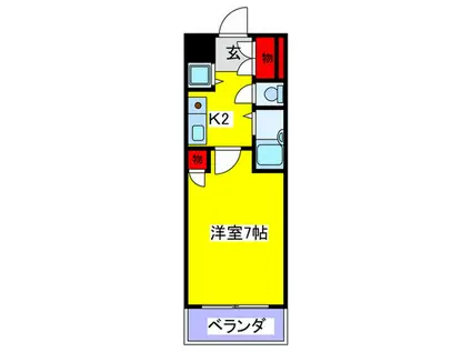 エンブレム都島(1K/7階)の間取り写真