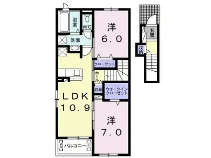 ハレアカラ(2LDK/2階)の間取り写真