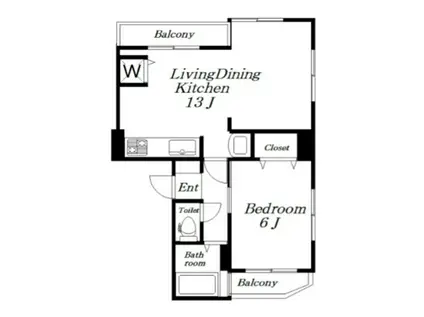 ステップ宮前(1LDK/4階)の間取り写真