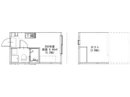 ハーモニーテラス堀切V(ワンルーム/2階)の間取り写真