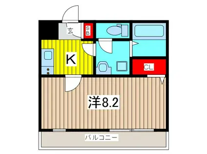 リブリ・モンテーニュ(1K/2階)の間取り写真