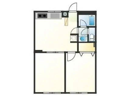 マンションルベーヌ(2DK/1階)の間取り写真