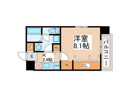 ホワイトステージ水前寺駅(1K/5階)の間取り写真