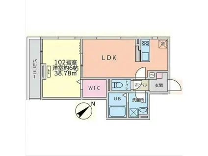 アルコバレーノ(1LDK/1階)の間取り写真