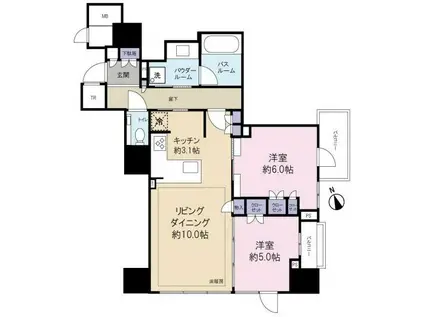 ダイレクトタワー池袋要町(2LDK/19階)の間取り写真