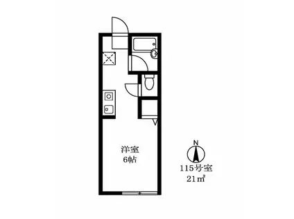 アローニア野村(ワンルーム/1階)の間取り写真