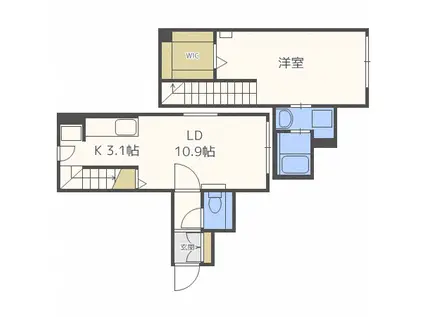 グランメール フロレゾン(1LDK/2階)の間取り写真