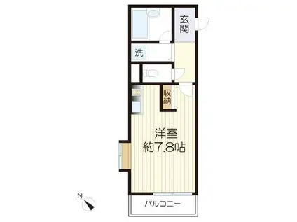 アザレ東三田壱番館(ワンルーム/2階)の間取り写真