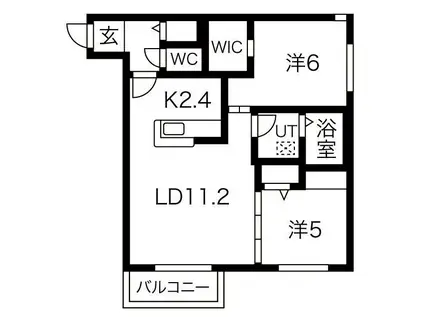 イーシティ栄通(2LDK/4階)の間取り写真